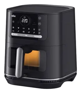 Braun HF 5075 Аэрофритюрница Одиночная Отдельно стоящая 2000 Вт Черный, Серый Сенсорное управление Встроенный дисплей Выпечка Жарка Съемная чаша