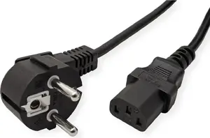 Power cable ROLINE CEE 7/7 to IEC C13, 3 m length, for power supplies and devices