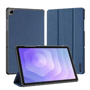 Tablet case dux ducis Domo Series tri-fold stand PU leather cover for Galaxy Tab A9 Plus / Tab A11 Plus — Blue