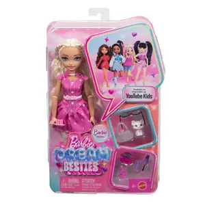 Modes lelle MATTEL Barbie Dream Besties “Malibu” ar locījamām locītavām, 29,8 cm, audums un plastmasa, daudzkrāsaina, ar aksesuāriem