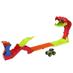 Игровой набор монстр-траков и трассы MATTEL Hot Wheels Monstertrucks SLA DE SLANG KNOCK-OUT, пластик, разноцветный, 4–5 лет