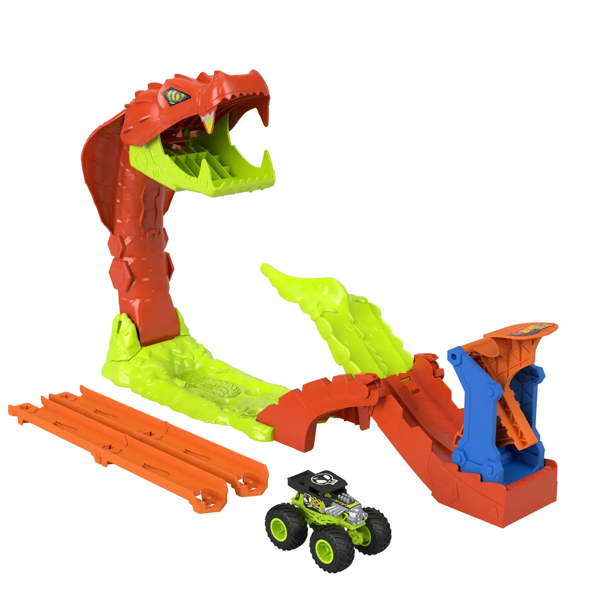 MATTEL Hot Wheels Monstertrucks SLA DE SLANG KNOCK-OUT komplekts Photo 5