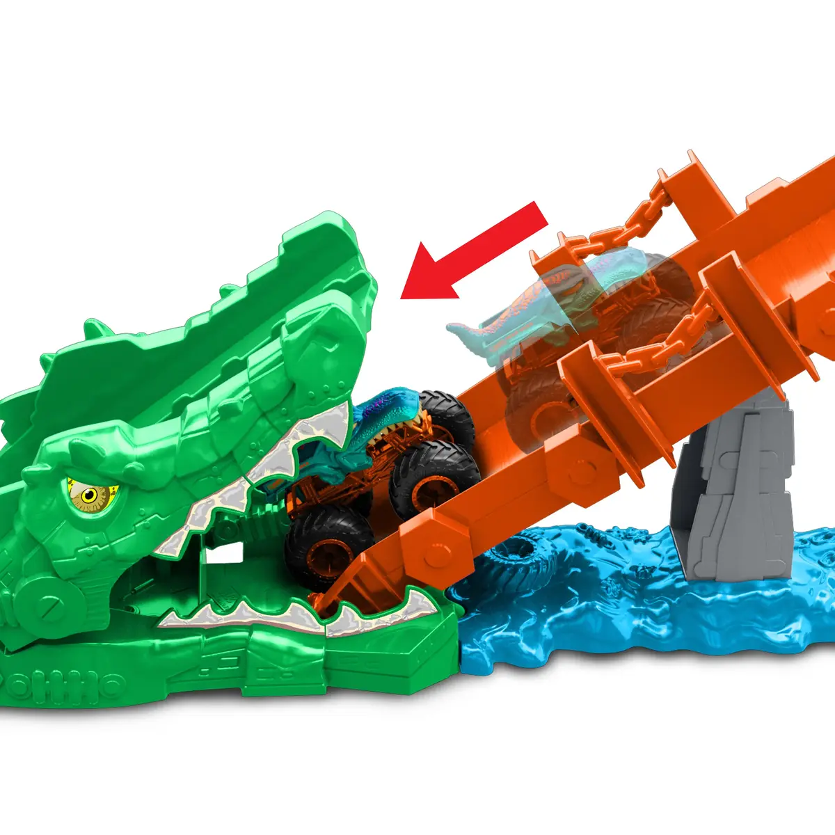 MATTEL Hot Wheels Monster Trucks Crocodile Crash Challenge Photo 2