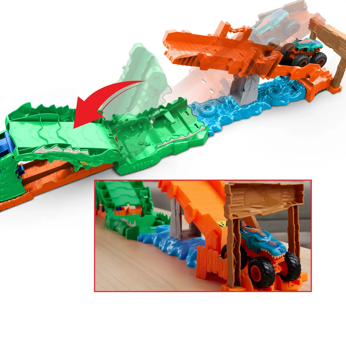 MATTEL Hot Wheels Monster Trucks Crocodile Crash Challenge Photo 3