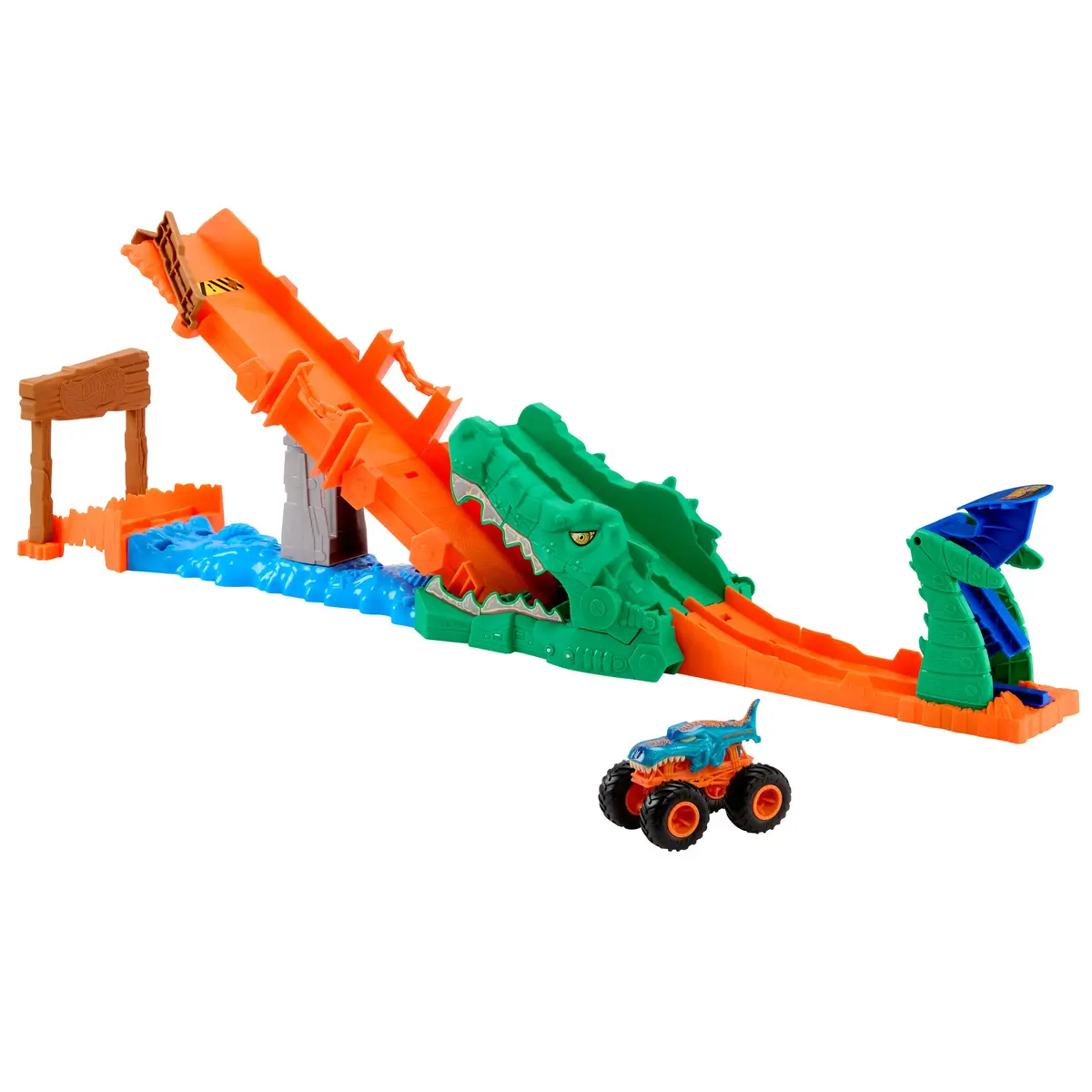 MATTEL Hot Wheels Monster Trucks Crocodile Crash Challenge Photo 4