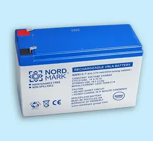 Aizvērts AGM VRLA akumulators 12V 7Ah NORDMARK NMB12-7-4/4 ar spailēm T1 (4,75 mm)