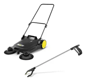 Механическая подметальная машина Karcher S 4 Twin Go!Further Черный, Желтый с производительностью 2400 м²/ч и объемом контейнера 20 л