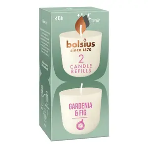 Refill candles 2 pcs. Bolsius Clean Light — gardenia & fig scent