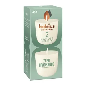 Bolsius refill candles 2 pcs 0% fragrance — tealight-style refill set