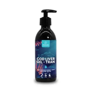 Liquid cod liver oil for dogs and cats POKUSA 250 ml – fish flavor, dietary supplement for skin and coat