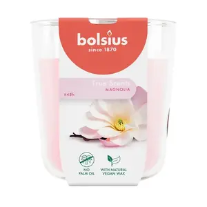 Scented glass candle bolsius True Scents Ø97×85 mm — magnolia fragrance