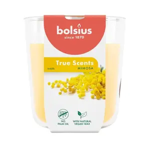 Aromātiskā svece stikla traukā bolsius True Scents Ø97×85 mm — mimozas aromāts