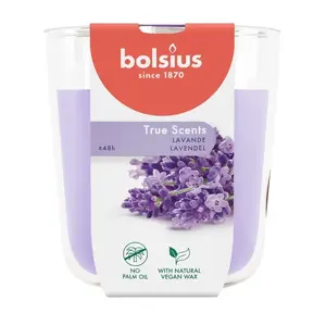 Aromātiskā svece stikla traukā bolsius True Scents Ø97×85 mm, lavandas aromāts