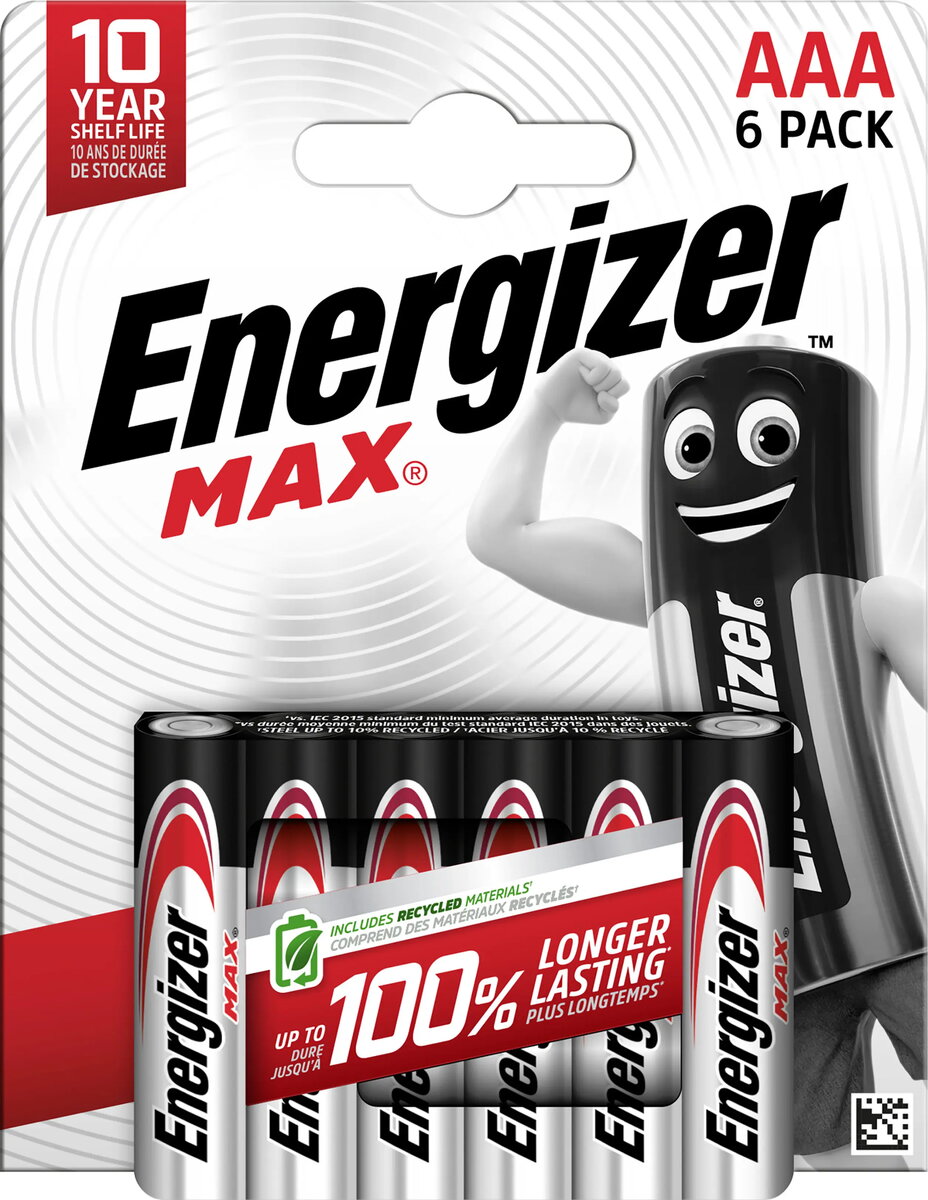 Alkalīnās AAA baterijas Energizer Max (6