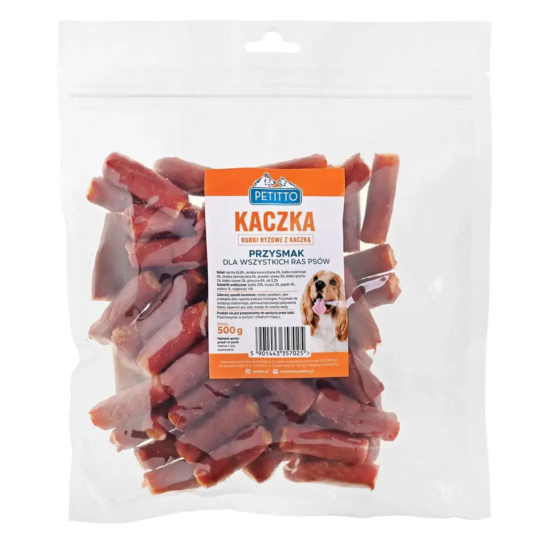 Suņu cienasts PETITTO rīsu caurulītes ar pīli 500 g Photo 4