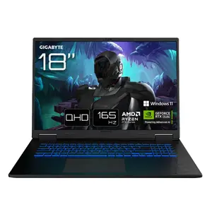 Laptop GIGABYTE GAMING A18 3VHK3DEC64SH — 18" WQXGA, AMD Ryzen 7 260 3.8 GHz, 32 GB DDR5, 1 TB SSD, NVIDIA GeForce RTX 5060, Windows 11 Home, Black