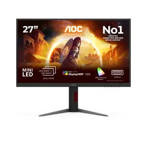AOC G4 U27G4XM 27 collu 4K Ultra HD Fast IPS LED spēļu monitors 3840 x 2160 pikseļi 16:9 1 ms 160 Hz VESA melns sarkans