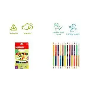 Colored pencils KORES KOLORES DUO JUMBO 12 pieces — double-ended, assorted colors