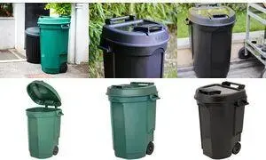 Waste Bin on Wheels EDA 110L, green, dimensions 55×58×81 cm