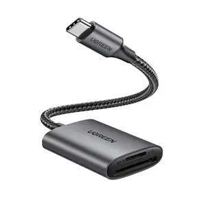 Card reader UGREEN 80888 USB 3.2 Gen 1 Type-C — MicroSD/SD, 100 Mbit/s, Black Metallic