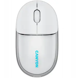 Wireless mouse CANYON OnClick 24 BT, transparent white, Bluetooth and 2.4 GHz wireless
