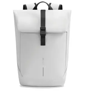 Mugursoma XDDESIGN Flap-Top — ūdensnecaurlaidīgs flap‑top pilsētas ruksaks, krēmīgs/melns