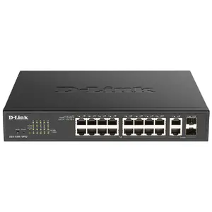 Network switch D-Link DGS-1100-18PV2 — Managed L2 Gigabit (16×RJ45) PoE, 36 Gbps, 1U, black