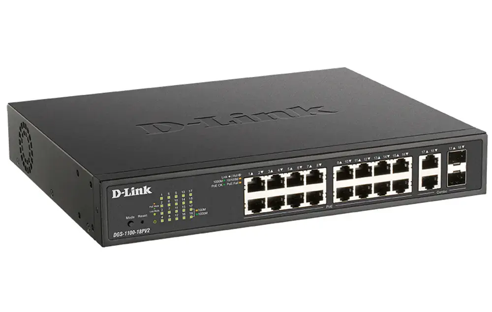 D-Link DGS-1100-18PV2 pārvaldāms L2 Gigabit PoE Photo 2
