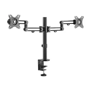 Кронштейн с гибким рычагом для двух мониторов Tripp Lite (EATON) DDR1327SDFC-1 — для 13–27", зажимной монтаж, грузоподъёмность 16 кг, VESA 75×75–100×100, наклон ±30°