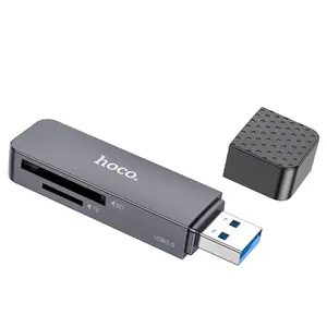 Atmiņas karšu lasītājs HOCO HB45 2in1 USB-C / USB-A USB2.0 Pelēks — microSD/SD atbalsts