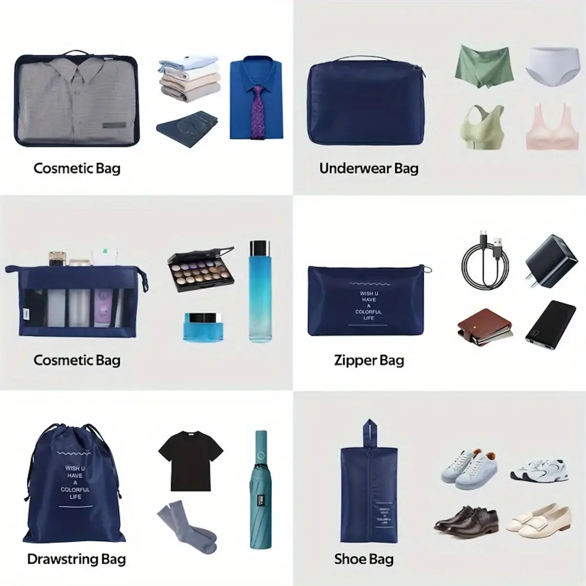 Riff RF-TRAVELSET-9 suitcase organizer set Photo 4
