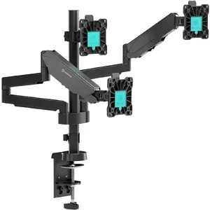 Настольный кронштейн для монитора ONKRON G280-B для экранов 33–81,3 см (13"–32"), зажим/сквозное крепление, до 24 кг, VESA 75×75–100×100