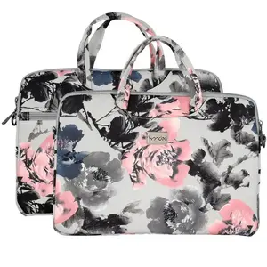 Laptop briefcase iLike WONDER BRIEFCASE for 13–14 inch laptops, floral peonies design