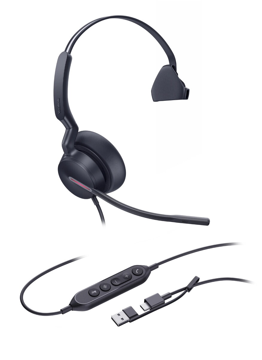 Yealink UH46 Mono USB-C/A Austiņas Vadu