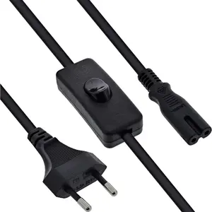 InLine 16150 Strāvas kabelis Melns CEE7/16 uz IEC C7 H03VVH2-F 250V 2.5A ar slēdzi