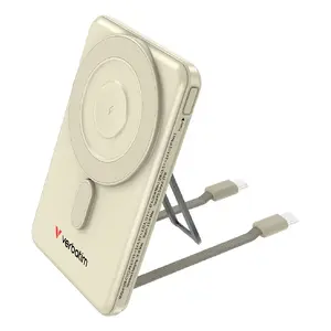 Portable power bank VERBATIM Charge'n'G0 2C 5000 mAh Gold, 20W, 2× USB-C, wireless