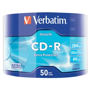 VERBATIM CD-R Extra Protection 700 MB 52x — 50 pcs, writable optical disc