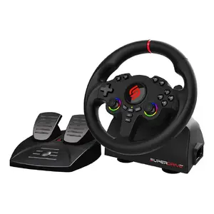 Stūre ar pedāļiem SUBSONIC Superdrive 220 RS Black — USB vads, saderīga ar Nintendo Switch, PC, PS4, Xbox One, Xbox Series S/X