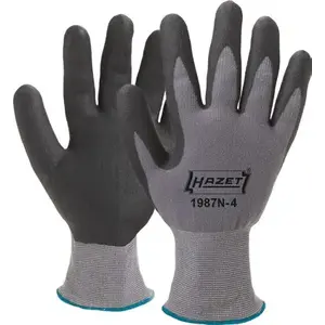 Workshop gloves Hazet 1987N-4 — grey cotton/polyester, 1 pc, 40 g