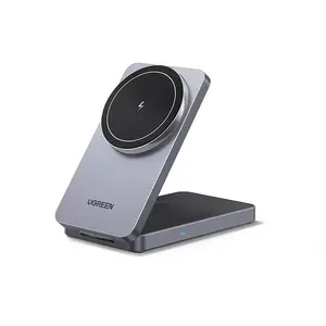 UGREEN indoor AC wireless charger for headphones and smartphones W528, grey, short-circuit and under-voltage protection