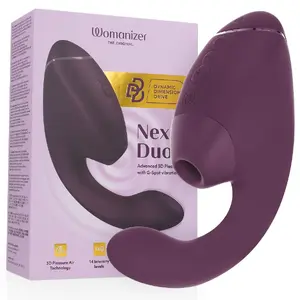 Clitoral and G-spot stimulator WOMANIZER DUO NEXT — dual stimulation, dark purple