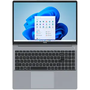 Laptop TECNO Megabook K16SDA with AMD Ryzen 5 7430U, 16-inch 1920x1200 IPS display, 16GB RAM, 1TB SSD, Windows 11 Home, and gray aluminum case