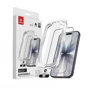 Стеклянная защитная плёнка Crong EasyShield 2-Pack для iPhone 17 / 17 Pro / 16 Pro, алюмосиликат, глянцевая