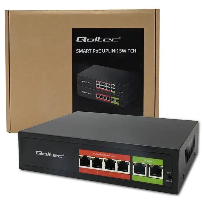 Ethernet PoE slēdzis QOLTEC 52289 4xRJ45 2xUplink Photo 8