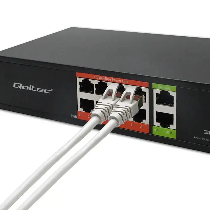 QOLTEC FAST Ethernet PoE switch 8xRJ45 2xUplink 52290 Photo 2