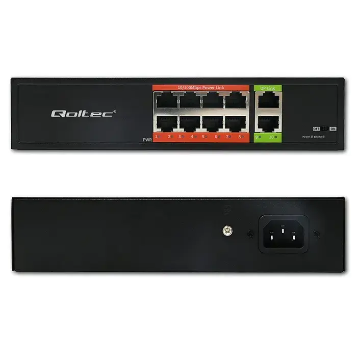 QOLTEC FAST Ethernet PoE switch 8xRJ45 2xUplink 52290 Photo 5