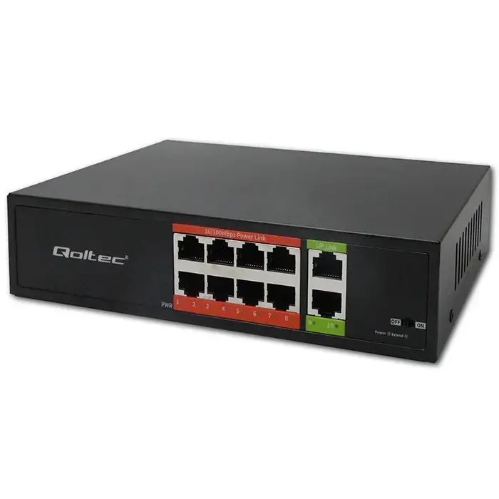QOLTEC FAST Ethernet PoE switch 8xRJ45 2xUplink 52290 Photo 6