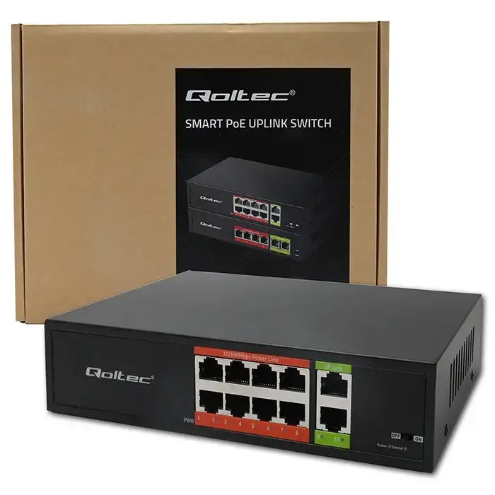 QOLTEC FAST Ethernet PoE switch 8xRJ45 2xUplink 52290 Photo 8