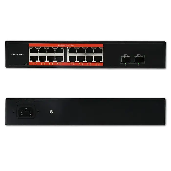 QOLTEC 52364 Gigabit Ethernet PoE 16xRJ45 2xSFP Photo 5