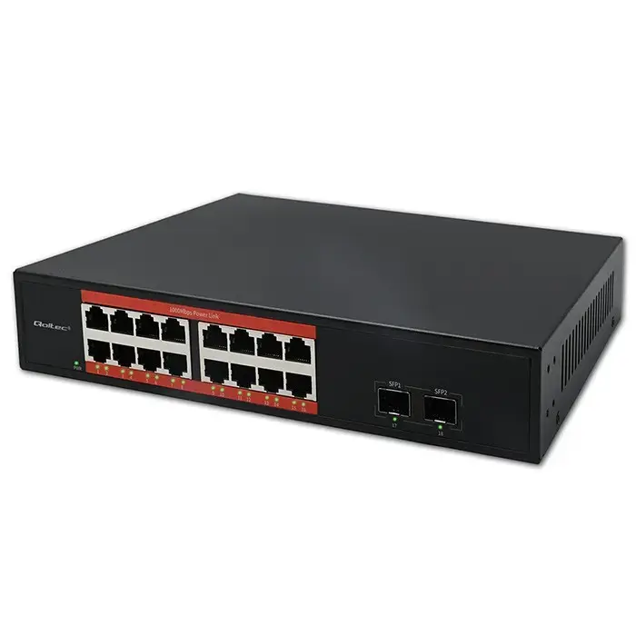 QOLTEC 52364 Gigabit Ethernet PoE 16xRJ45 2xSFP Photo 6